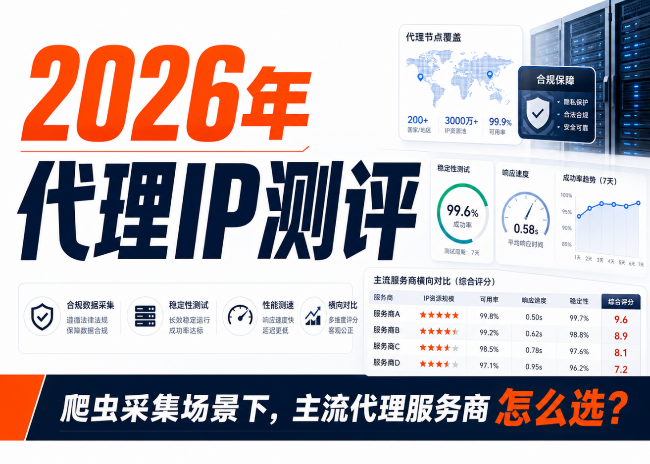 2026年代理IP测评：爬虫采集场景下，主流代理服务商怎么选？