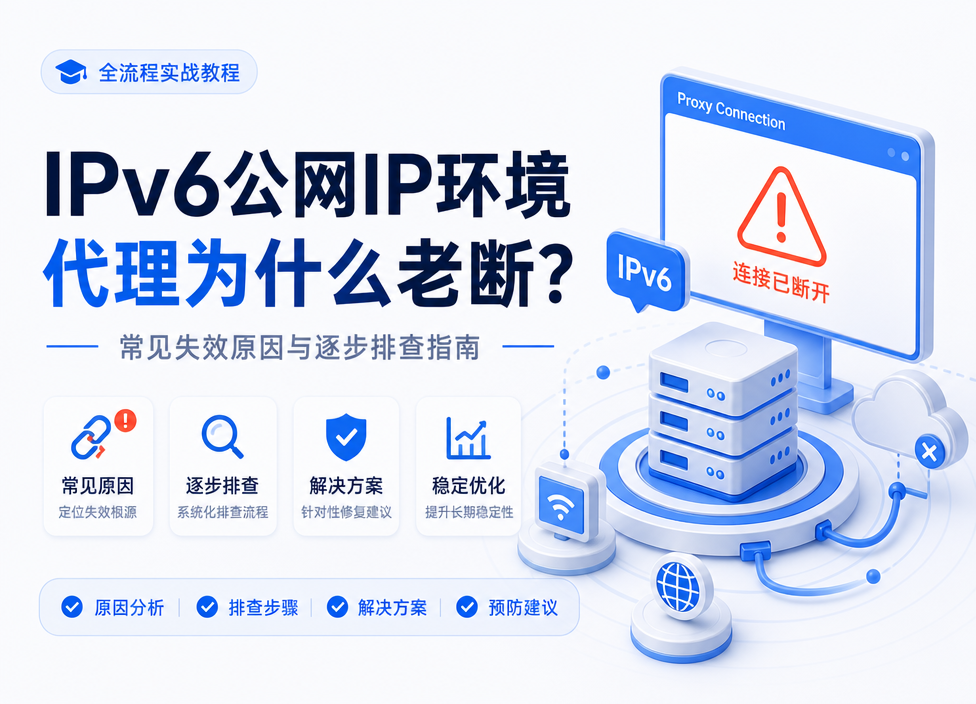 IPv6公网IP环境代理为什么老断？常见失效原因与逐步排查指南