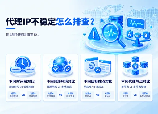 代理IP不稳定怎么排查？用4组对照快速定位