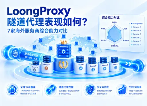 LoongProxy隧道代理表现如何？7家海外服务商综合能力对比
