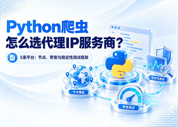 Python爬虫怎么选代理IP服务商？5家平台节点、带宽与稳定性测试框架
