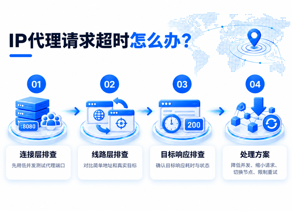 IP代理请求超时怎么办？连接、线路与并发排查指南